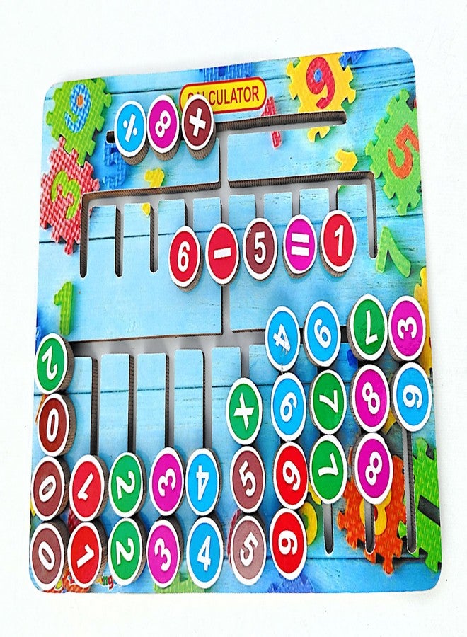 EL SMO Math Computational Teaching Aid Math Skill Booster Puzzle Game Learning Wooden Number Computation Board Early Educational Stem Toy for Kids Children Boys Girls Toddlers - Image 4